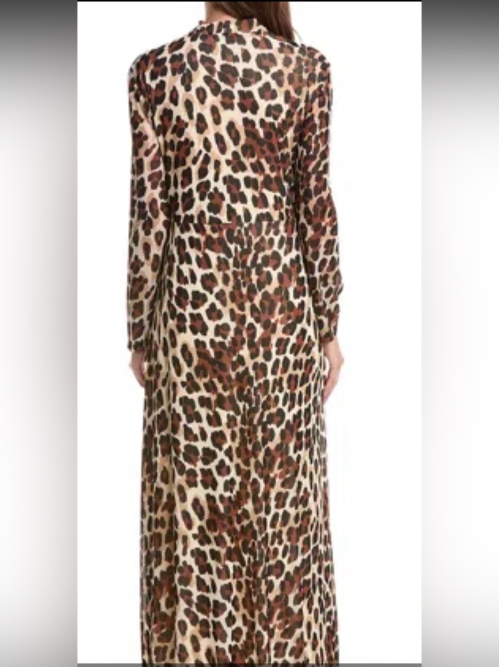 Anne Klein NWT- Leopard Print Twist-Front Maxi Dress - Brown- Size 14 - Picture 2 of 3